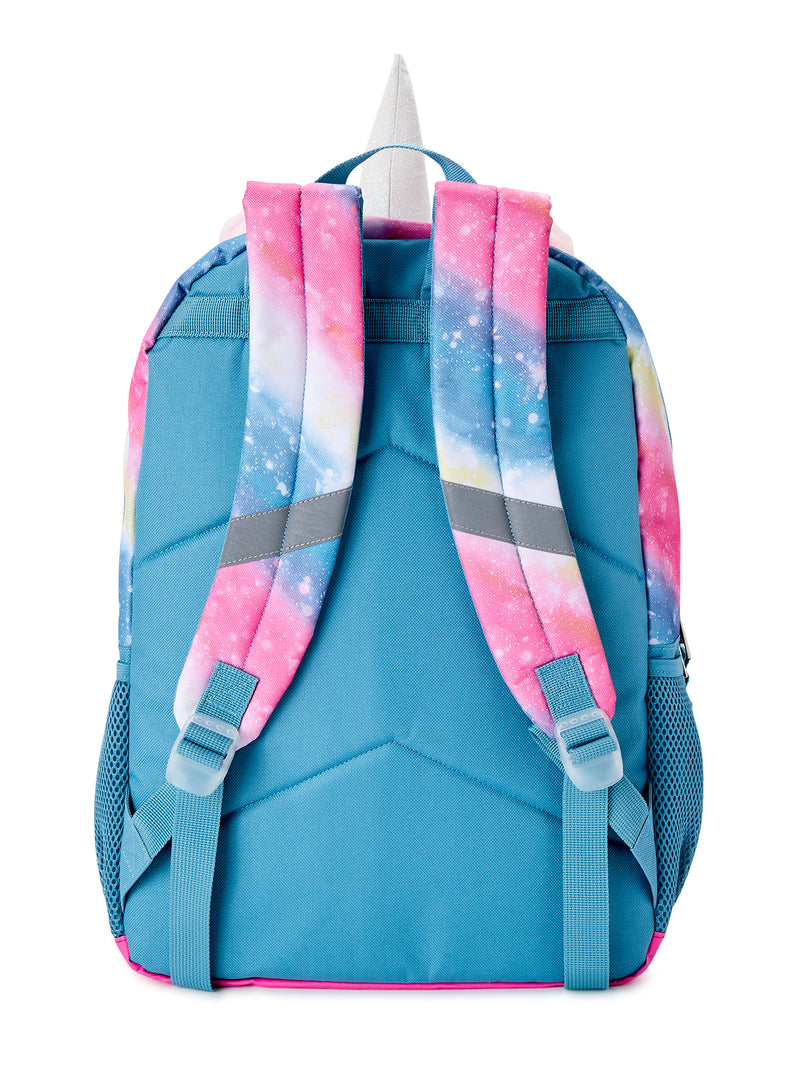 Wonder Nation Girls 17" Laptop Backpack Sparkle Unicorn Teal Sea Pink