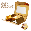 Gold Gift Box for Presents with Ribbon 10.8x7.5x3.5 Inches Clear Gift Box with Window Magnetic Closure Gift Boxes with Lids