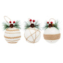 6 Pack Rustic Christmas Tree Ornaments, Farmhouse Holiday Decorations