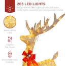Lighted Christmas 4ft Reindeer & Sleigh Outdoor Yard Decoration Set w/ 205 LED Lights