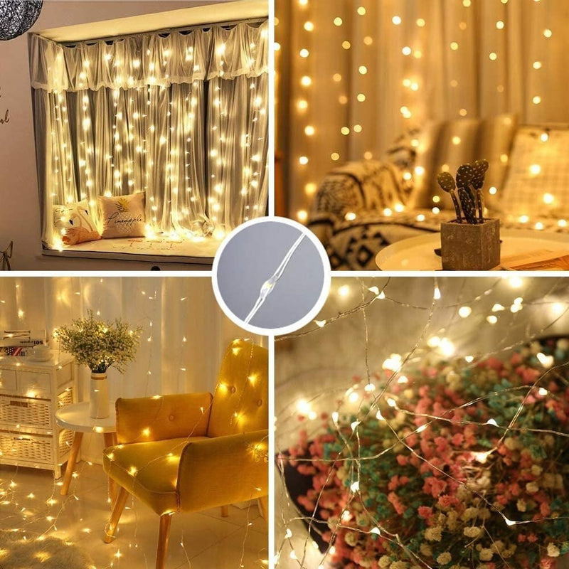 Window Curtain String Light, 300 Waterproof LED, Wall Decorations