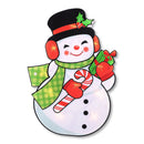 Lighted Shimmering White Snowman Hanging Christmas Decoration, 16.5 in