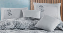 Empire Silver Roses Cotton 9 Piece Bed in a Bag Comforter Set with Sheets