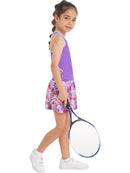 Haitryli Kids Girls Tennis Golf Dress Sport Tank Tops with Skater Skirts Skorts Set Purple 8