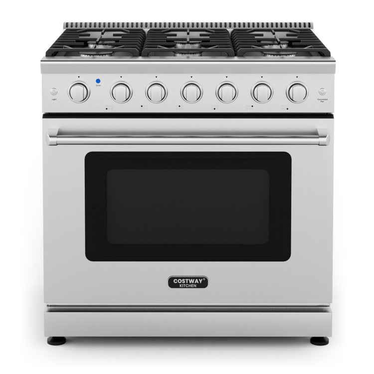 36 Inches Freestanding Natural Gas Range with 6 Burners Cooktop