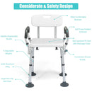 Shower Chair Spa Bathtub with Removable Armrests and Back