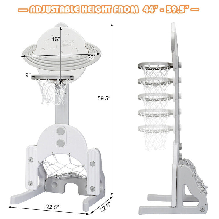 3 in 1 Kids Basketball Hoop Set with Balls