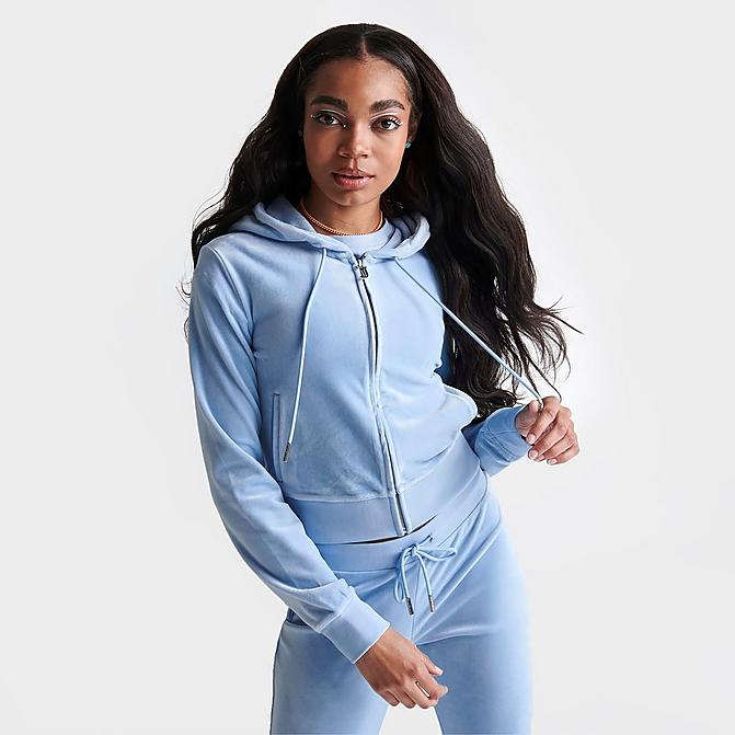 WOMEN'S JUICY COUTURE OG BIG BLING VELOUR ZIP-UP HOODIE