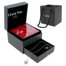 Gpoty Preserved Real Rose with Necklace Enchanted Rose Flower Gifts