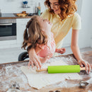 Topekada 2 Pack 12/9in Non-Stick Silicone Rolling Pins for Bake2 Sizes (Green/Red)