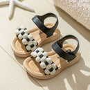 Utoimkio Toddler Girl Sandals Toddler Shoes Baby Girls Cute Fashion Solid Color Flowers Non-slip Sandals