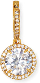 Kate Spade New York Something Sparkly Spade Huggies Earrings One Size Clear/Gold