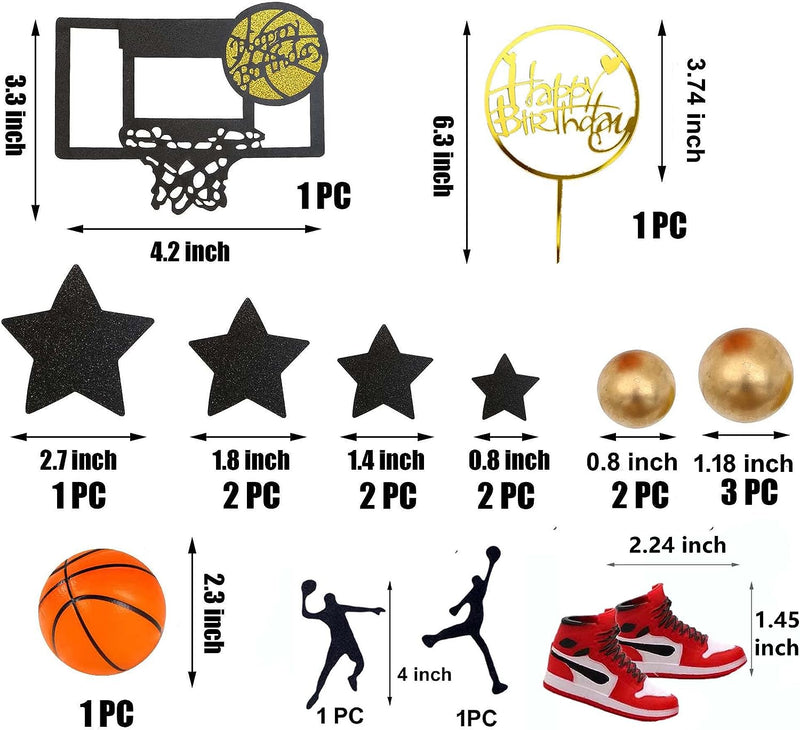 Basketball Cake Topper, 19pcs Basketball Cake Toppers With Sneakers Cake decorations