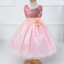 Bullpiano Kids Girls Formal Dresses Flower Girl Sequin Tulle Party Prom Ball Gown Dress 1-10T