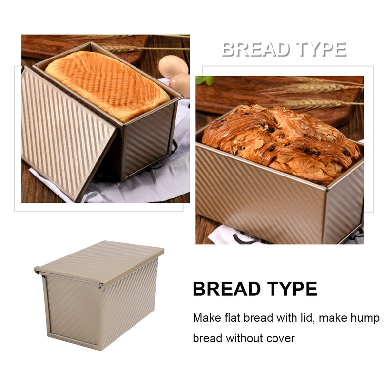 Bakeware Loaf Pan With Cover Non Stick Golden Bread Toast Mold with Lid Random Color