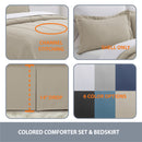6PC Twin Complete Bedding Set (Comforter, Sheets, Pillowcases, Bed Skirt, Shams) Bed In A Bag, Taupe