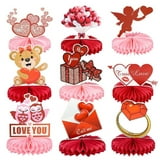 9pcs Valentine's Day Honeycomb Decoration Table Decoration Valentine's Day (Set 1)