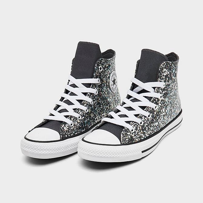 Converse Girls' Big Kids' Chuck Taylor All Star Glitter Casual Shoes in Black/Dark Matter