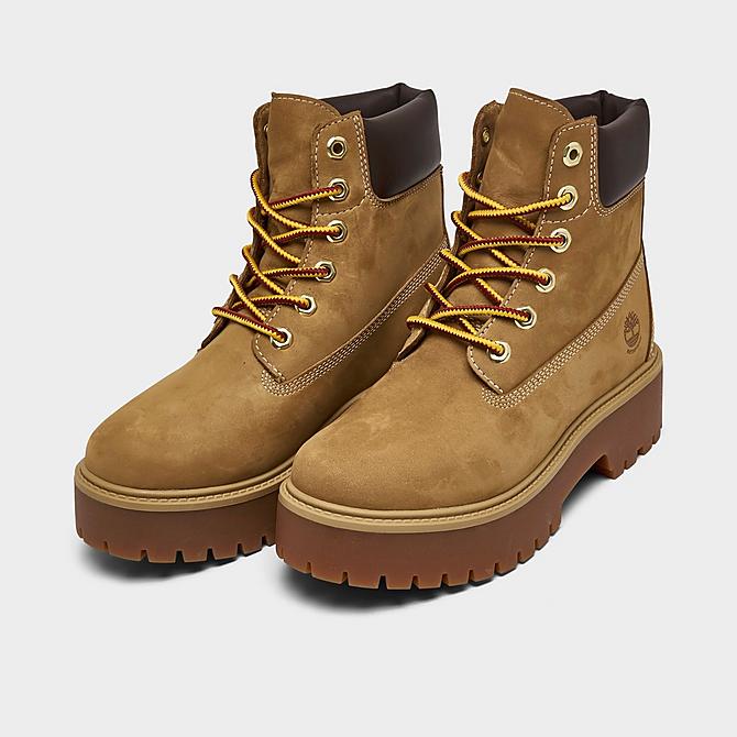 Timberland Women's Stone Street 6 Inch Waterproof Platform Boots in Brown/Wheat Nubuck