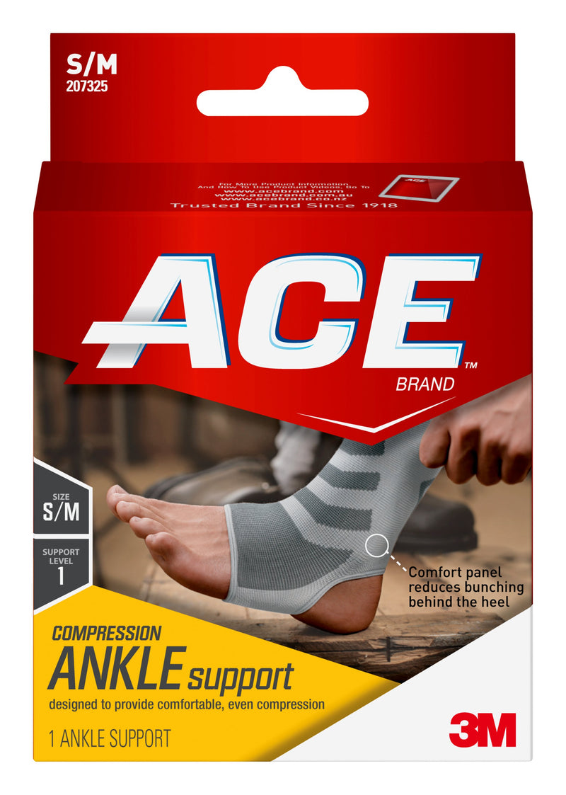 ACE Brand Compression Ankle Brace, Size Small/Medium