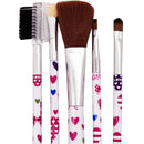 5 Pack Make-up Beauty Brush Set with Design Print Handles
