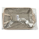 Winifred and Lily 16"x12" Khaki Two Tone Pet Storage Bin with White Bone Embroidery