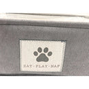 Winifred and Lily 16"x12" Grey Corduroy Rectangular Pet Storage Bin with Paw Print Patch