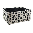 Winifred and Lily 17"x13" Black Paw Prints All Over Rectangular Pet Storage Bin