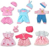 ARTST Doll Clothes,12 inch Baby Doll Clothes[6 Sets](Include 4 Hats + 1 Bowknot )Baby-Alive-Dolls