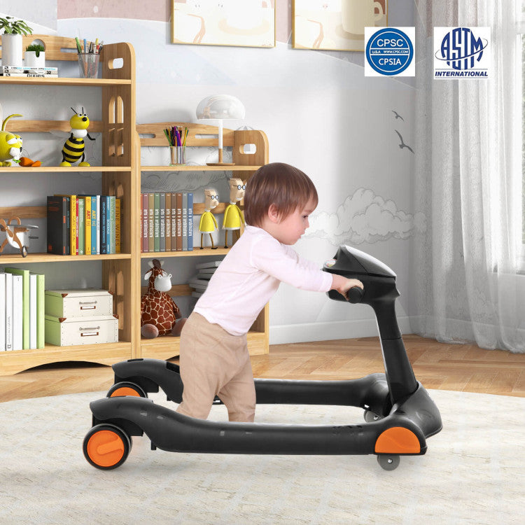 2-in-1 Foldable Activity Push Walker with Adjustable Height