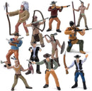 ArtCreativity Cowboy and Indian Action Figures, Set of 12,Cake Toppers, Western Party Favors for Kids