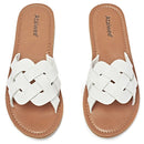 Ataiwee Women's Slide Sandals, Fashion Strappy Braided Slip On Flat Summer Shoes.