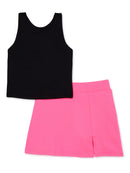 Athletic Works Girls Longline Bra Top and Skort Set, 2-Piece, Sizes 4-18 & Plus