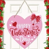 Augper Wood-printed Valentines Day Home Decorations  Wooden Heart Hanging Wall