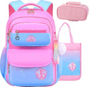 Aursear 2Pcs Pink School Backpacks for Girls, Kids School Bookbag Girls School Bags
