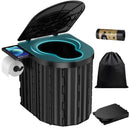BEFUNZL Portable Toilet for Camping, 15''*12.4''*14.4'' Foldable Camping Toilet with Waterproof Storage Bag and 15 Pcs Garbage Bag