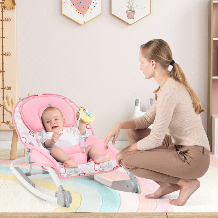 2-in-1 Baby Bouncer with 3-Level Adjustable Backrest