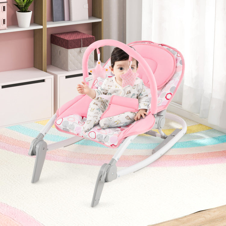 2-in-1 Baby Bouncer with 3-Level Adjustable Backrest