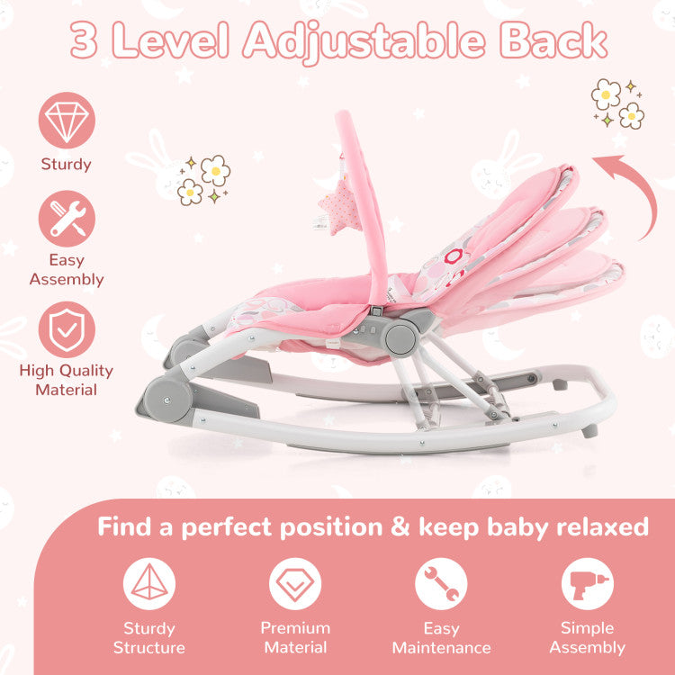 2-in-1 Baby Bouncer with 3-Level Adjustable Backrest