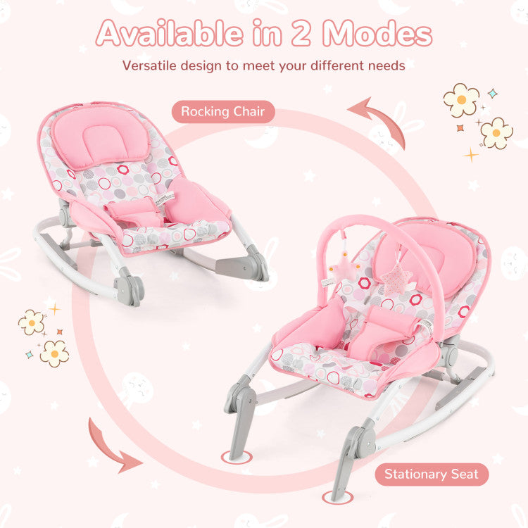 2-in-1 Baby Bouncer with 3-Level Adjustable Backrest