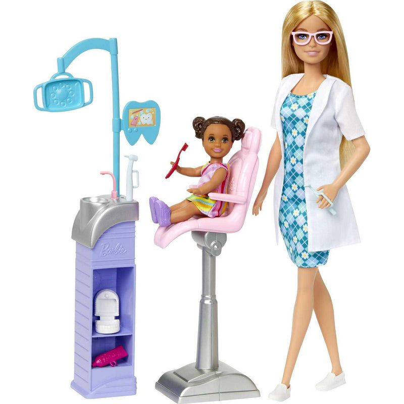 Barbie Careers Dentist Doll Playset with 2 Dolls, Dental Station,Chair & Dental Tools