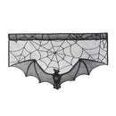 Bat Curtain Halloween Lace Curtain Halloween Door Decoration Black Curtain Home Decor