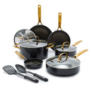 Blue Diamond Gold Edition Ceramic Nonstick 12 Piece Cookware Set, PFAS-Free, Gold