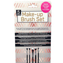 5 Pack Cosmetic Brush Set with Metal Storage Carrying Tube