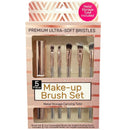 5 Pack Cosmetic Brush Set with Metal Storage Carrying Tube