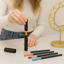 6 Pack Black Handle Colorful Tip Travel Make-Up Brush Set with Tube Case