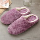Chiccall Winter Warm Slippers, Comfy Rhombus Pattern Faux Fur House Shoes