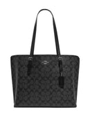 Coach Women's Mollie Tote in Signature Canvas (Graphite - Black)