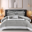 Comfort Spaces King Size Comforter Set with Matching Sham 7-Piece Soft Hotel Luxurious Bedding Gray
