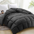 Comforter Queen Gray All Season Down Alternative, Bed Comforter with Corner Tabs, Washable Hypoallergenic Reversible Quilt